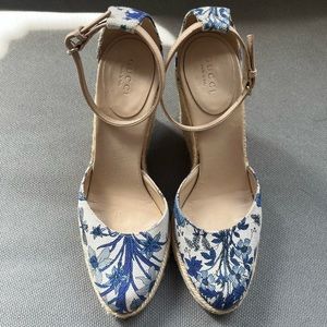 Gucci Floral Wedges
